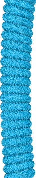 Actual product image Glorious GMMK Coiled Cable Electric Blue, coiled cable, USB-C/USB-A - light blue/black (1.40 m)