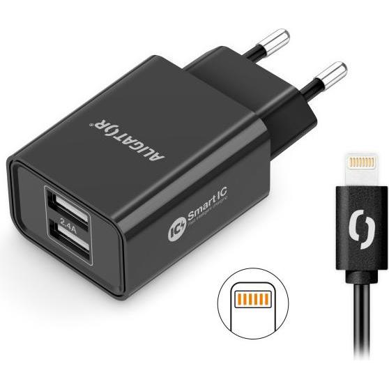 Thumbnail - Aligator CHA0044 mobile device charger Universal Black AC Fast charging Indoor, USB Ladegerät, Schwarz