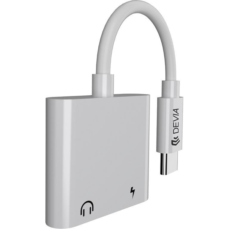 Thumbnail - Devia Adapter Smart USB-C - USB-C (Anschluss) + USB-C (Anschluss) weiss (USB-A, 12 cm), Data + Video Adapter, Weiss