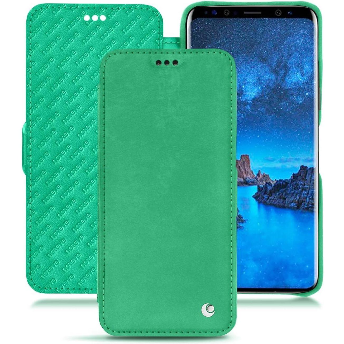 Thumbnail - Noreve Lederschutzhülle horizontal (Samsung Galaxy S9), Smartphone Hülle, Grün