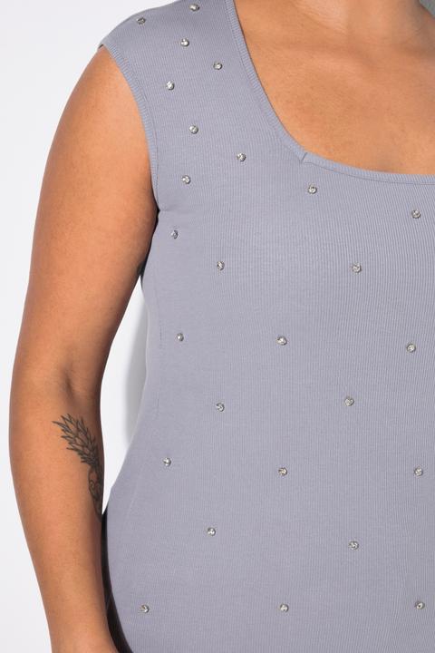 Produktbild Angel of Style Rippshirt, Slim Fit, Ziersteinchen (52)