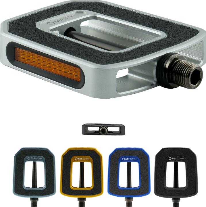 Produktbild By.schulz Pedale 9/16" M-Line VIEW Urban - Pedale ALU Format: 102x90mm Reflektor SILBER