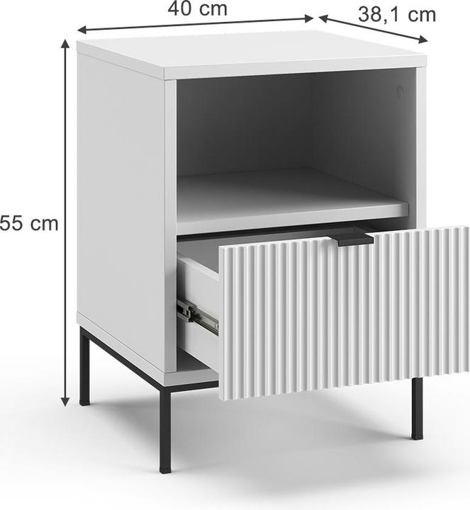 Actual product image Vicco Bedside table Eliza, White, Set of 2