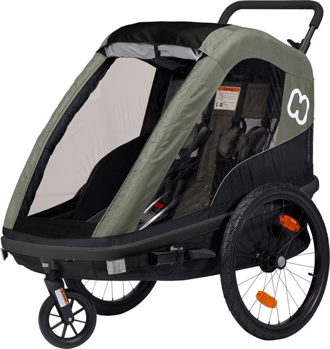 Image du produit hamax Avenida One remorque vélo vert olive avec suspension