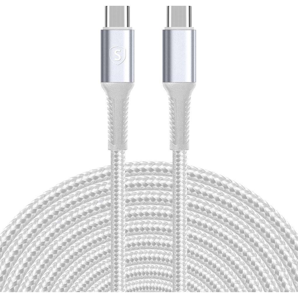 SIGN USB-C to USB-C charging cable 60W/3A, 5m - White (5 m, 60 W), Cavo USB