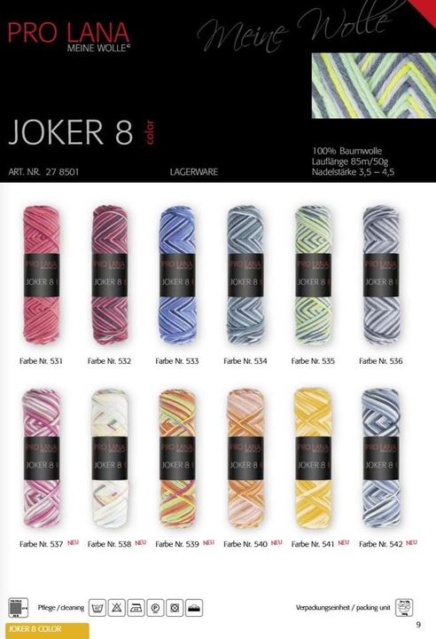 Actual product image Pro Lana Joker 8-ply school yarn multicolor 50g (90 m)