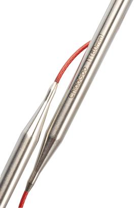 Actual product image ChiaoGoo Circulars RED LACE stainless steel