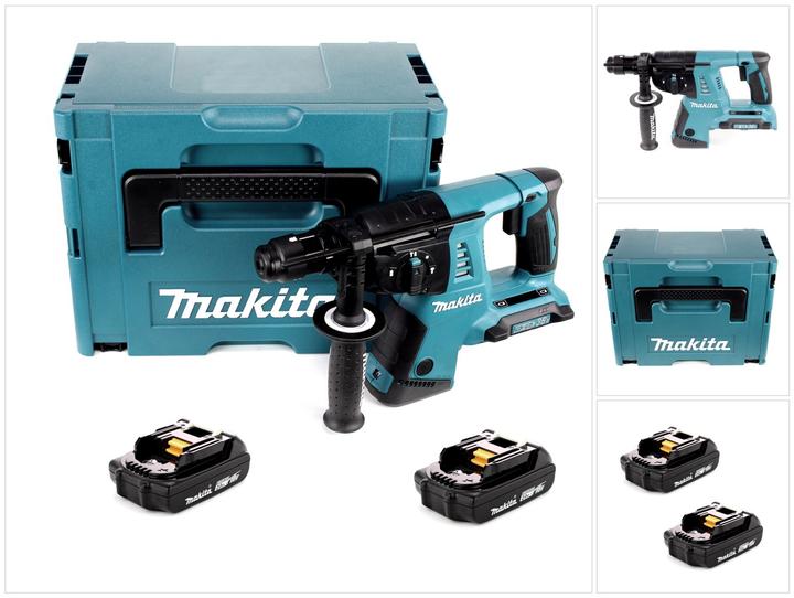 Actual product image Makita DHR 264 Cordless Rotary Hammer 36 V 3.0J SDS-Plus 2x 18 V / 36 V with insert + 2x Batteries B (Rechargeable battery operated)