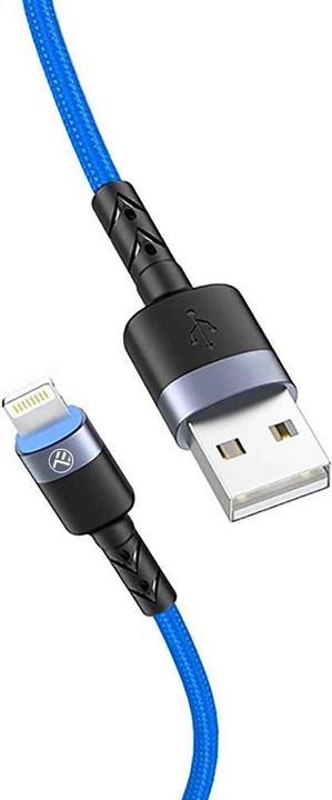 Produktbild Tellur Data cable USB to Lightning with LED Light, 3A, 1.2m blue (1.20 m, USB 2.0)