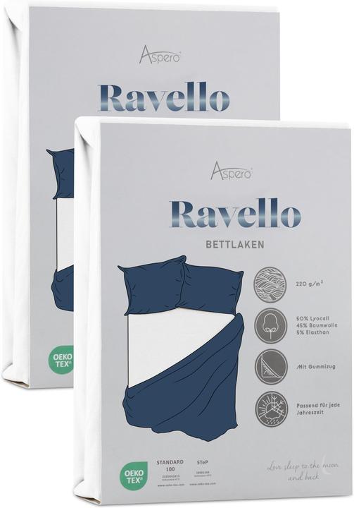 Aspero 2 x Spannbettlaken Ravello - 9785 (200-220 x 220-240 cm)