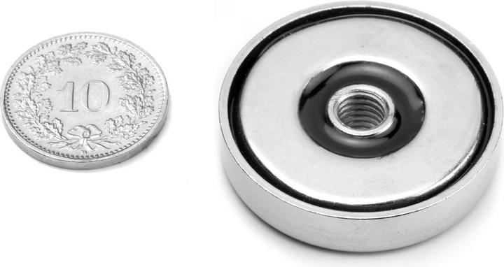 Image du produit Supermagnete Aimant en pot avec filetage intérieur (1x)