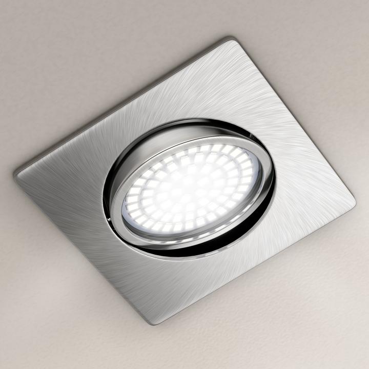 Produktbild Brandson 10x LED Einbaustrahler, schwenkbarer Deckenspot, Edelstahl, 320 Lumen, Deckenstrahler Warmweiss (320 lm)