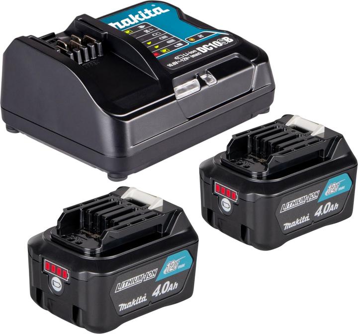 Actual product image Makita MP 100 DSM Akku Kompressor 12 V max. 8,3 bar + 2x Akku 4,0 Ah + Ladegerät (8.30 bar)