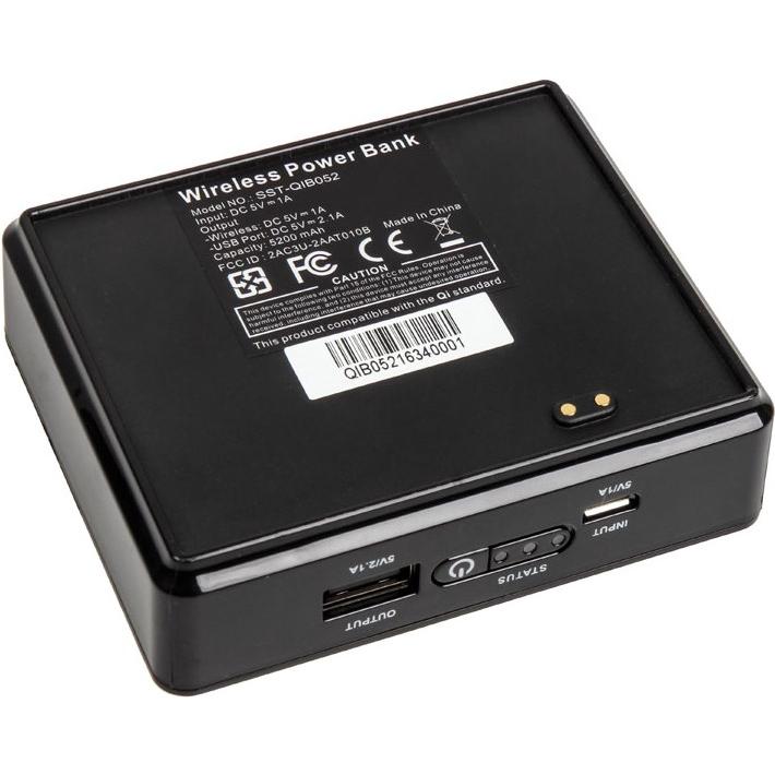 Thumbnail - Silverstone SST-QIB052 Qi Lader - schwarz (5.20 mAh), Powerbank, Schwarz