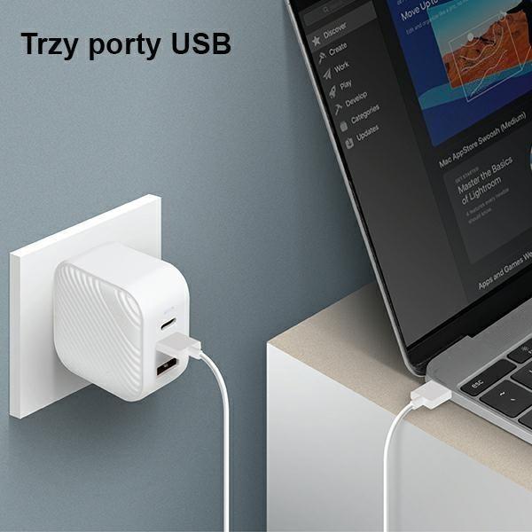 Produktbild Uniq UNIQ-Laden. Netzwerk. Verge Pro 66W Gan USB-C dvilypis (66 W, 3 Ports)