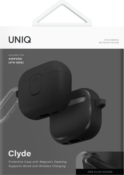 Actual product image Uniq Case Clyde for AirPods 4 Lock Case black (Headphone sleeve)