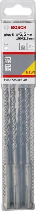 Produktbild Bosch Professional Zubehör Hammerbohrer SDS plus-5, 6,5 x 150 x 215 mm, 10er-Pack (6.5 mm)