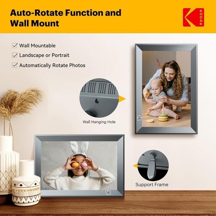Actual product image Kodak Digital Photo Frame with WiFi, 32GB Memory, HD IPS Touchscreen, App Sharing (10.10", 1280 x 800 pixels)