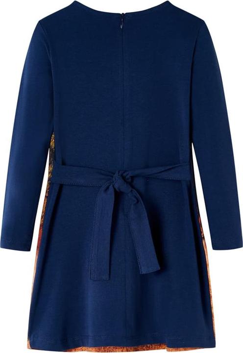 Image du produit VidaXL Robe enfant manches longues bleu marine 116,Matériau de la robe (116)