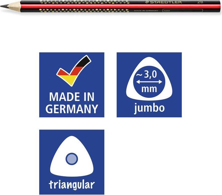 Etichetta energetica Staedtler jumbo 1285 Espositore da banco per matite didattiche, 50 pezzi, 2B (2B, 50 x)