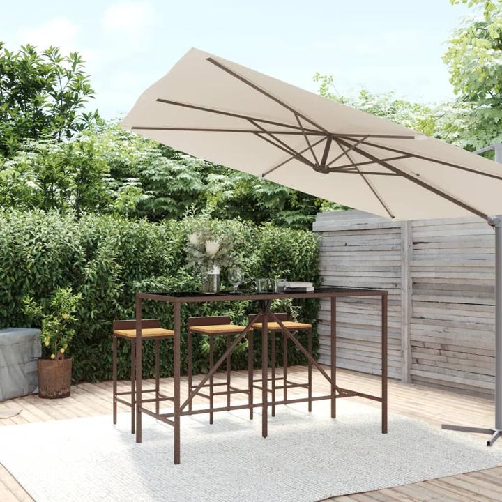Produktbild vidaXL Bartisch mit Glasplatte (180 x 70 x 110 cm)