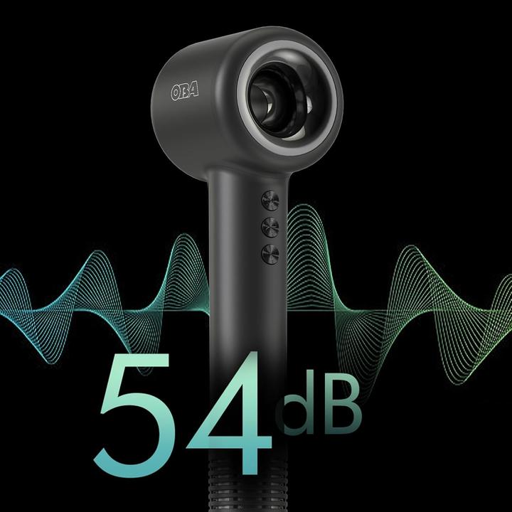 Produktbild OBA Haartrockner mit 500 Mio. negativen Ionen, 75 m/s Luftstrom, 54 dB, 358 g, 5 Temperaturen