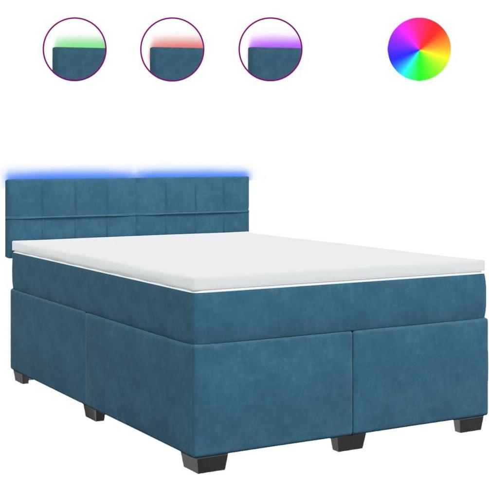 Thumbnail - VidaXL, Bett, Bo x springbett mit Matratze 160 x 200 cm Samt (160 x 200 cm)