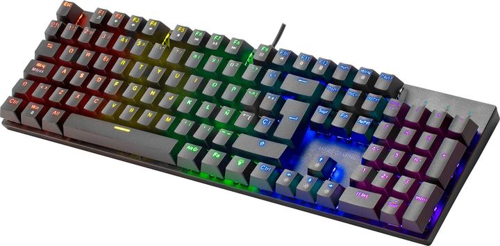 Actual product image Mars Gaming MK422 Black RGB Gaming Keyboard Red Mechanical Switch US Language (US, Cable)