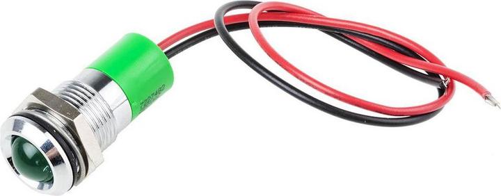 Produktbild RS PRO 14mm vorsteh verchrom LED Dräht grü 220V