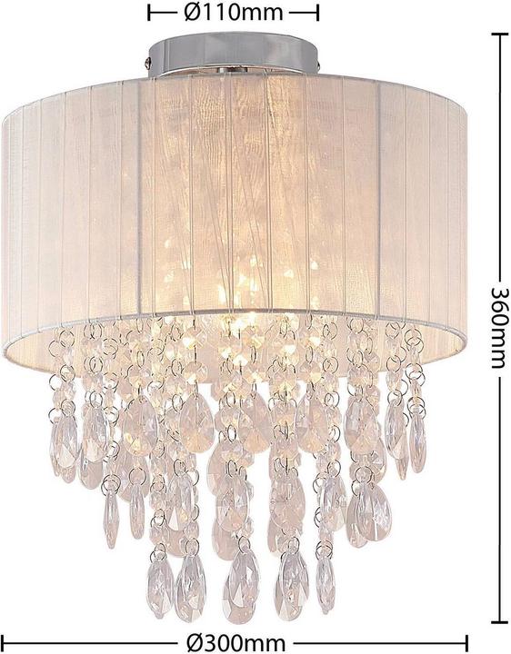 Actual product image Lindby Ewelina ceiling lamp with glass hanging (E27)