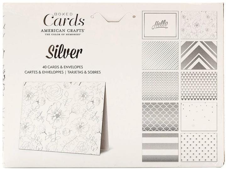 Actual product image American Crafts Motif card set Silver Foil (40 pcs.)