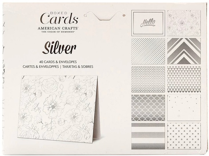 American Crafts Motif card set Silver Foil (40 pcs.)