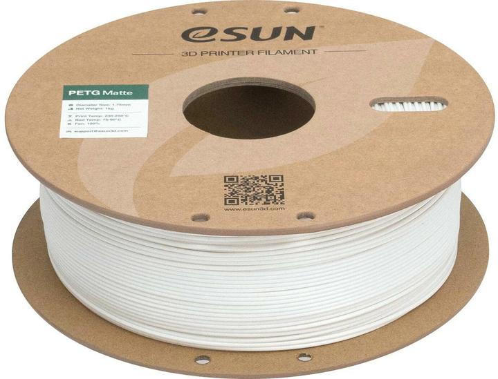 Actual product image eSUN Filament PET-G Matt Weiss 1.75mm 1000g (1.75 mm, 1000 g)