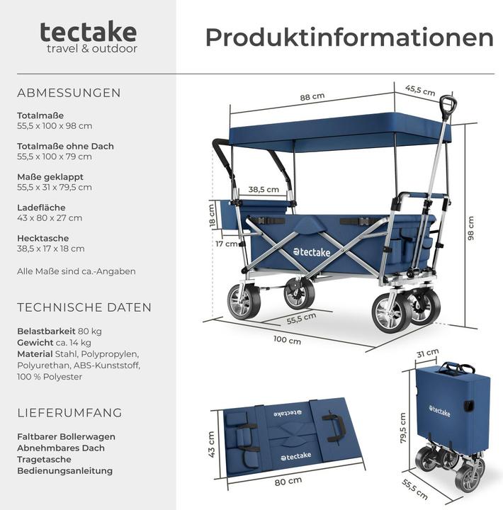 Actual product image tectake Nico Collapsible Handcart