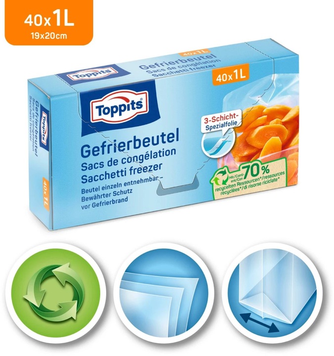 Actual product image Toppits Freezer bag (40 x)