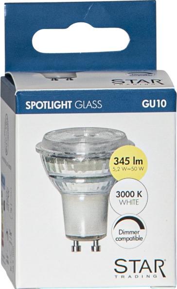 Produktbild Star Trading LED Leuchtmittel GU10 MR16 Spotlight Glass (GU10, 380 lm, 1x)