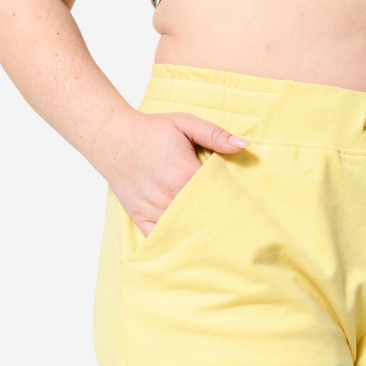 Produktbild Domyos Shorts Damen mit Tasche - pastellgelb (M)