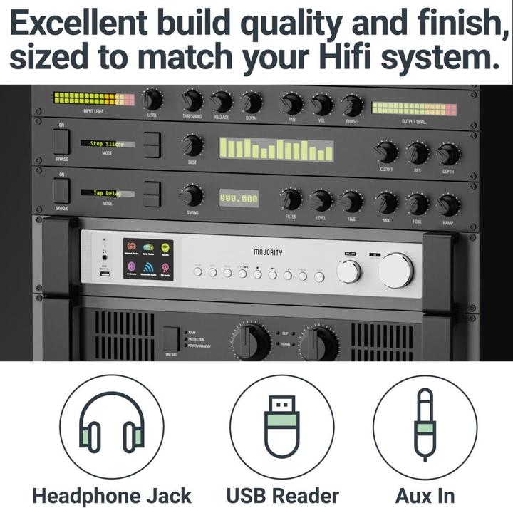 Produktbild Majority Fitzwilliam 3 Silver (Internetradio, DAB+, FM, Bluetooth, WLAN)