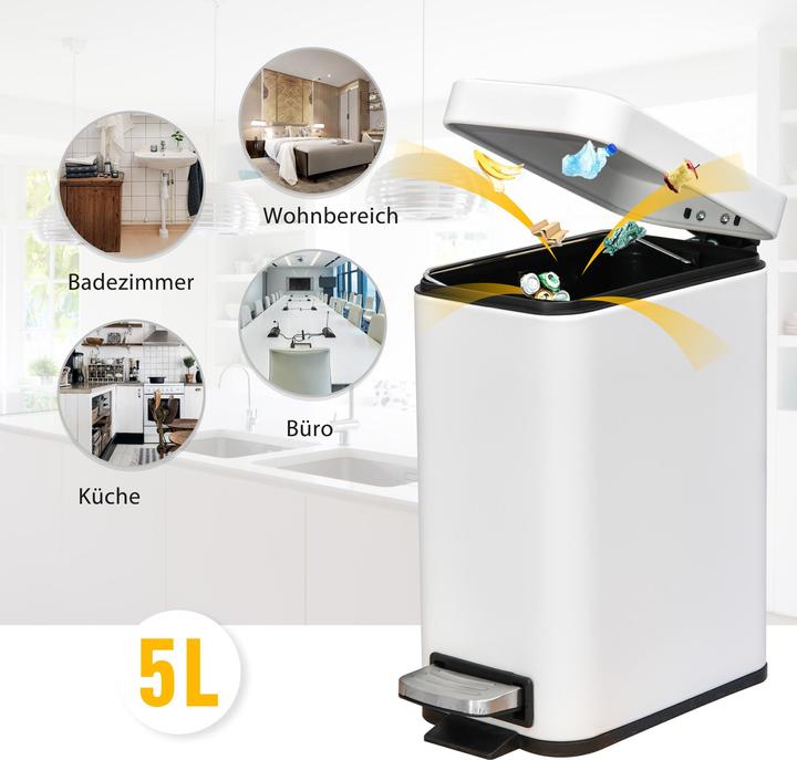 Image du produit Homcom Poubelle à pédale (5 l)