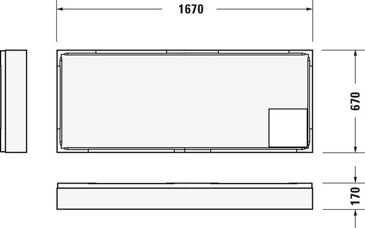 Actual product image Duravit Rectangular shower tray D-CODE with anti-slip, white 1700x700x85mm