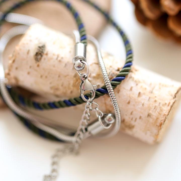 Immagine prodotto Val&Val Bracciale da uomo blu navy e cachi (Acida, Cordone)
