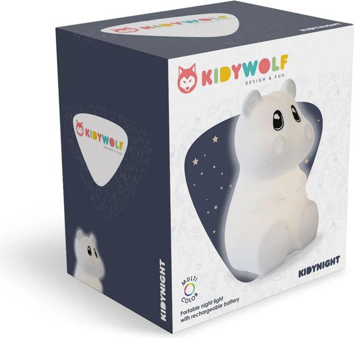 Productafbeelding Kidywolf Nachtlampje met kleurveranderend nijlpaard 15cm