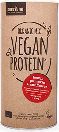 Immagine prodotto Purasana Mix di proteine vegane - Canapa / Zucca e Girasole (barattolo da 400 g) (Natura, 1 pz., 400 g)