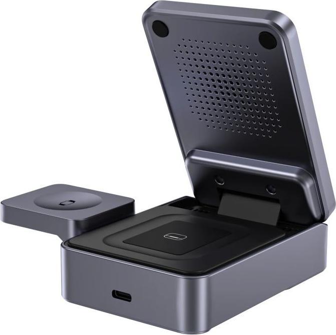 Actual product image Choetech T637-F 3in1 QI2 Magleap Wireless Ladegerät Schwarz