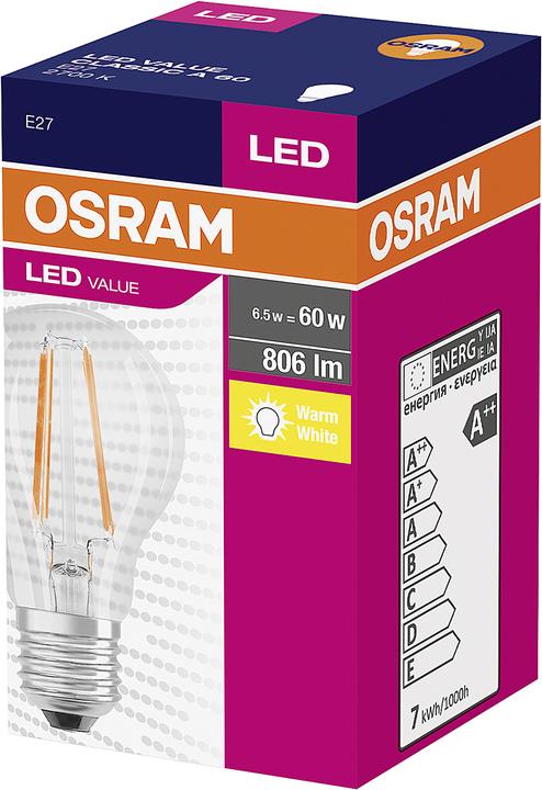 Image du produit Osram Ampoule LED (E27, 6.50 W, 806 lm, 10 x, E)