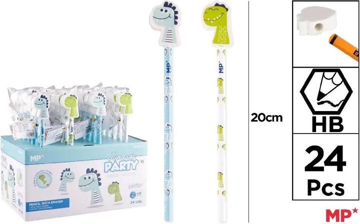 Immagine prodotto Main paper HB Candy Color Dinosaurier Bleistift (24 Stück) (HB, 24x)