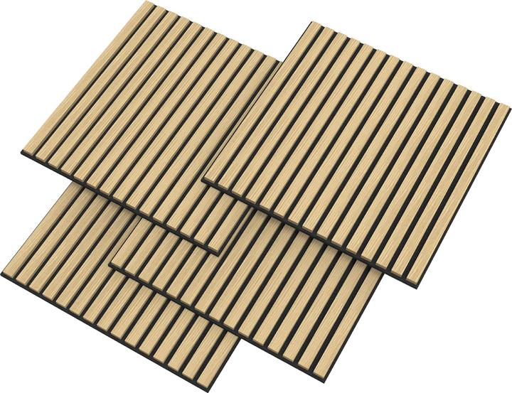 Actual product image neu.holz Akustik-Wandpaneel 4er Set Vang 1,44 m² Eichenoptik ()