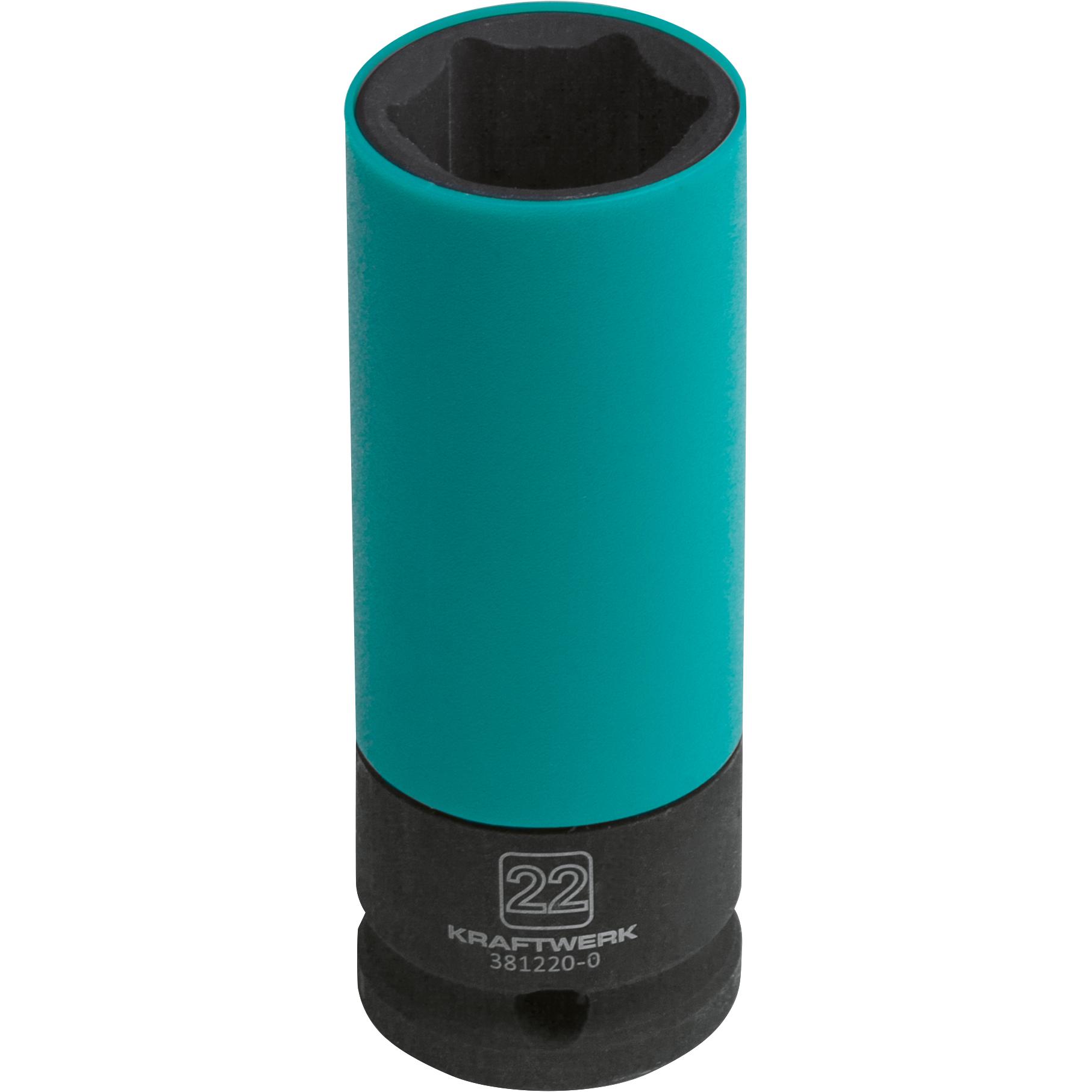 Kraftwerk, Steckschlüssel + Stecknuss, Tiefe Schlagnuss m.Plastikring (1/2")