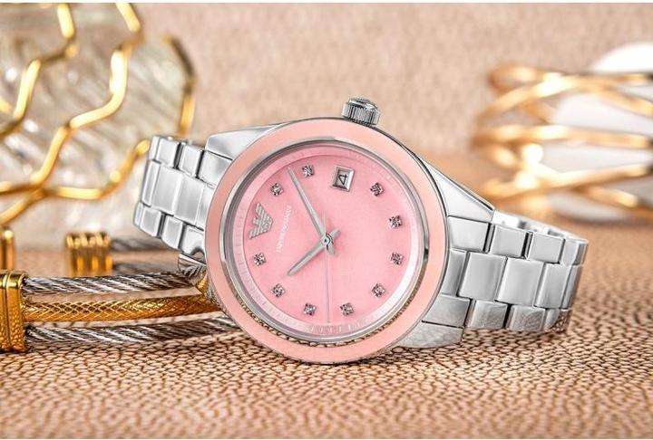 Actual product image Emporio Armani Damenuhr Leo AR11546 + Box (Analogue wristwatch, 36 mm)