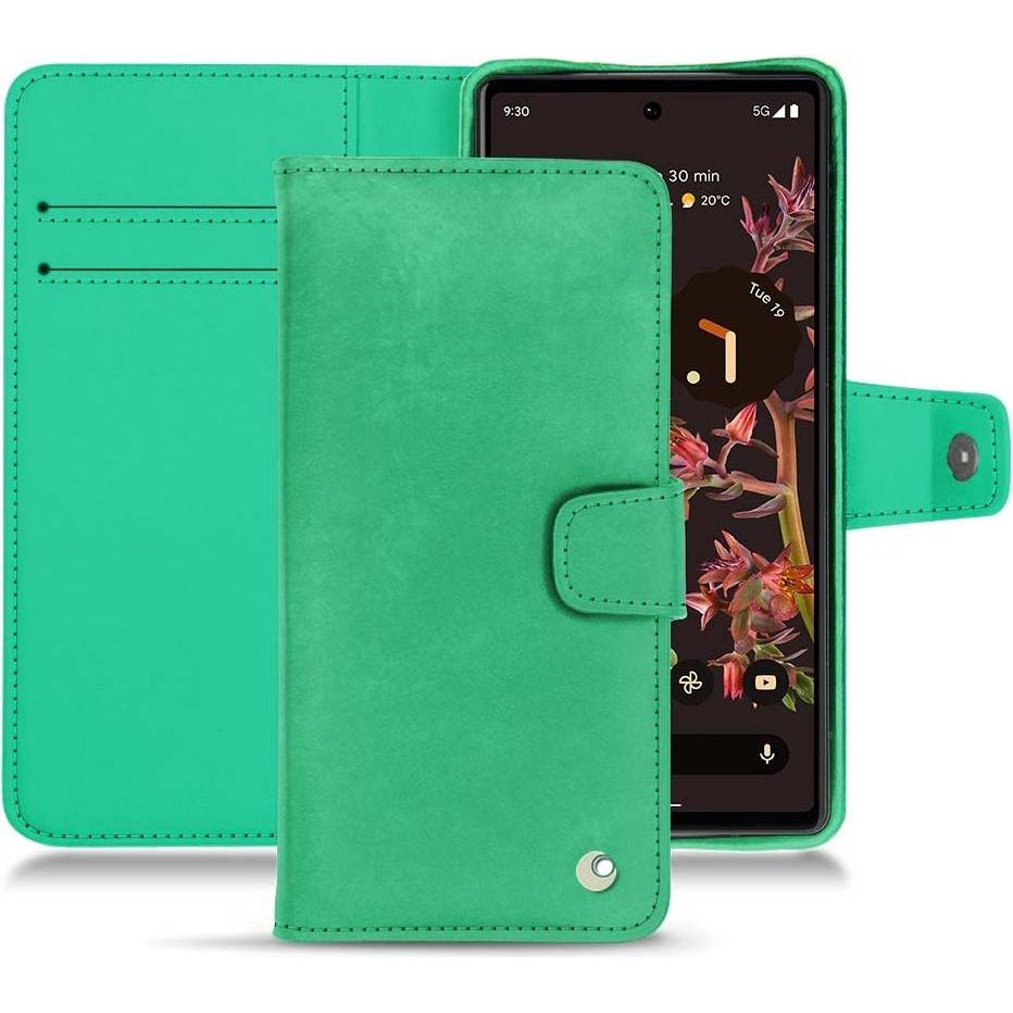 Noreve Lederschutzhülle Wallet (Google Pixel 6), Smartphone Hülle, Grün